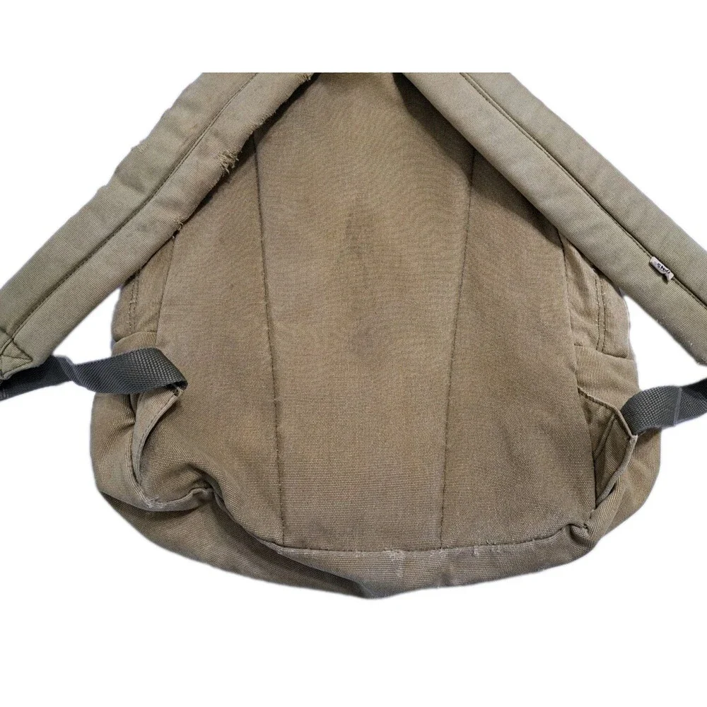 Vans Canvas Distressed Backpack Duck Bag Tan Beige School Work Trail Hike